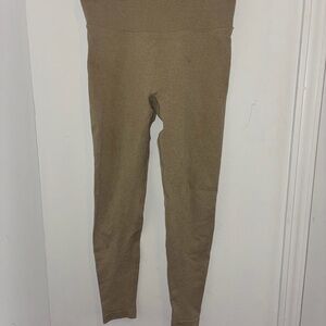 SHEIN Olive Ribbed High-Waist Leggings